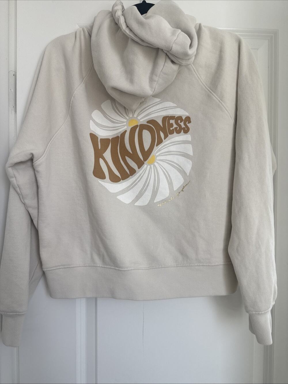 Spiritual Gangster Women’s Cream Kindness Zip Up Hoodie Size Small